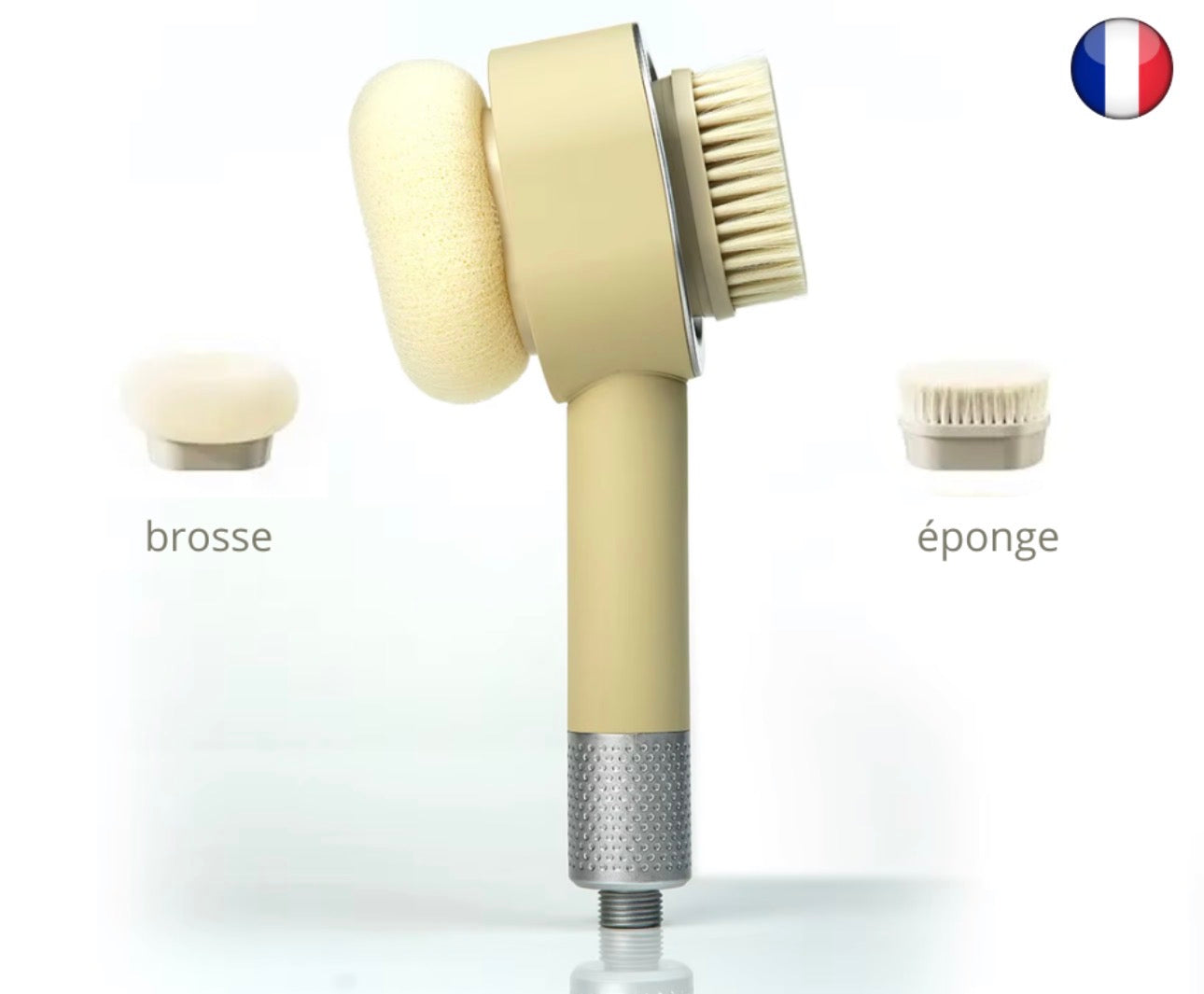 Brosse et éponge adaptables sur votre pommeau Suimy