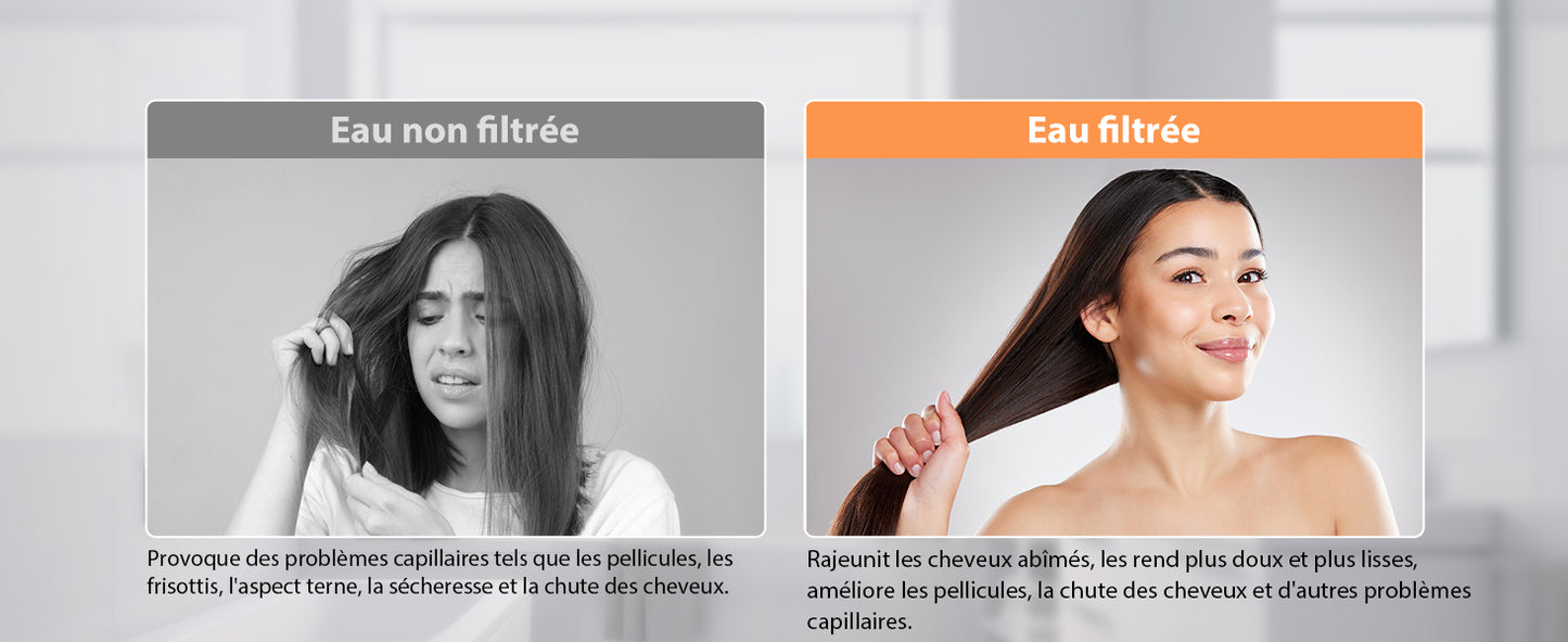 pommeau de douche design anti chlore anti calcaire pour peau douce et cheveux lisse Filtre Anti-Chlore : Le filtre intégré capture le chlore, les métaux lourds et autres impuretés, offrant une eau plus douce et moins agressive pour votre peau et vos cheveux.
Écologique et Économique : Réduit l'empreinte écologique en limitant la consommation d'eau tout en vous permettant de profiter d'une douche agréable grâce à une pression d'eau optimale.
Facile à Installer : Compatible avec toutes les install