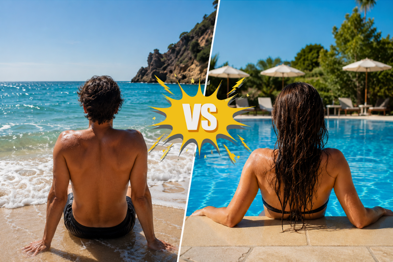 Mer ou piscine : laquelle abîme le plus vos cheveux et votre peau ?