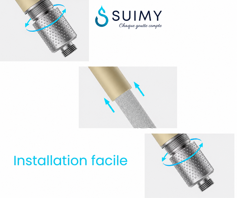 Guide d'installation de votre pommeau avec filtre acf anti chlore Suimy