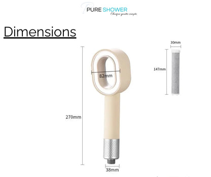 Pommeau de Douche Filtrant Perle Ivoire anti-calcaire et chlore