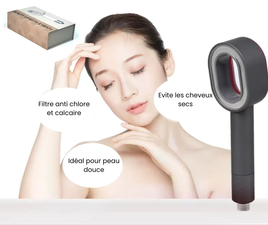 iltre anti-chlore & calcaire : Protège votre peau des agressions de l’eau
✅ Évite les cheveux secs : Retrouvez une chevelure douce et soyeuse
✅ Idéal pour une peau douce : Apaise et hydrate naturellement