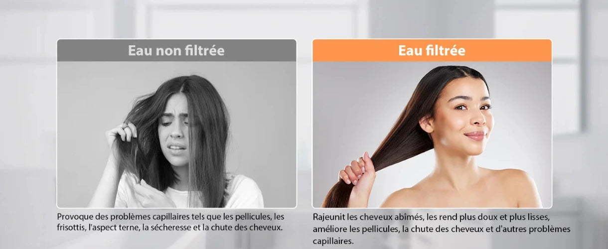 pommeau de douche avec filtre idéal pour peau douce et cheveux lisse
Pommeau de douche écologique avec filtre anti-chlore - Économisez l’eau et protégez votre peau Protection contre les effets néfastes du chlore pour les peaux sensibles.
Idéal pour les enfants et les personnes ayant des problèmes de peau.
Contribue à préserver l'environnement en réduisant la consommation d'eau.