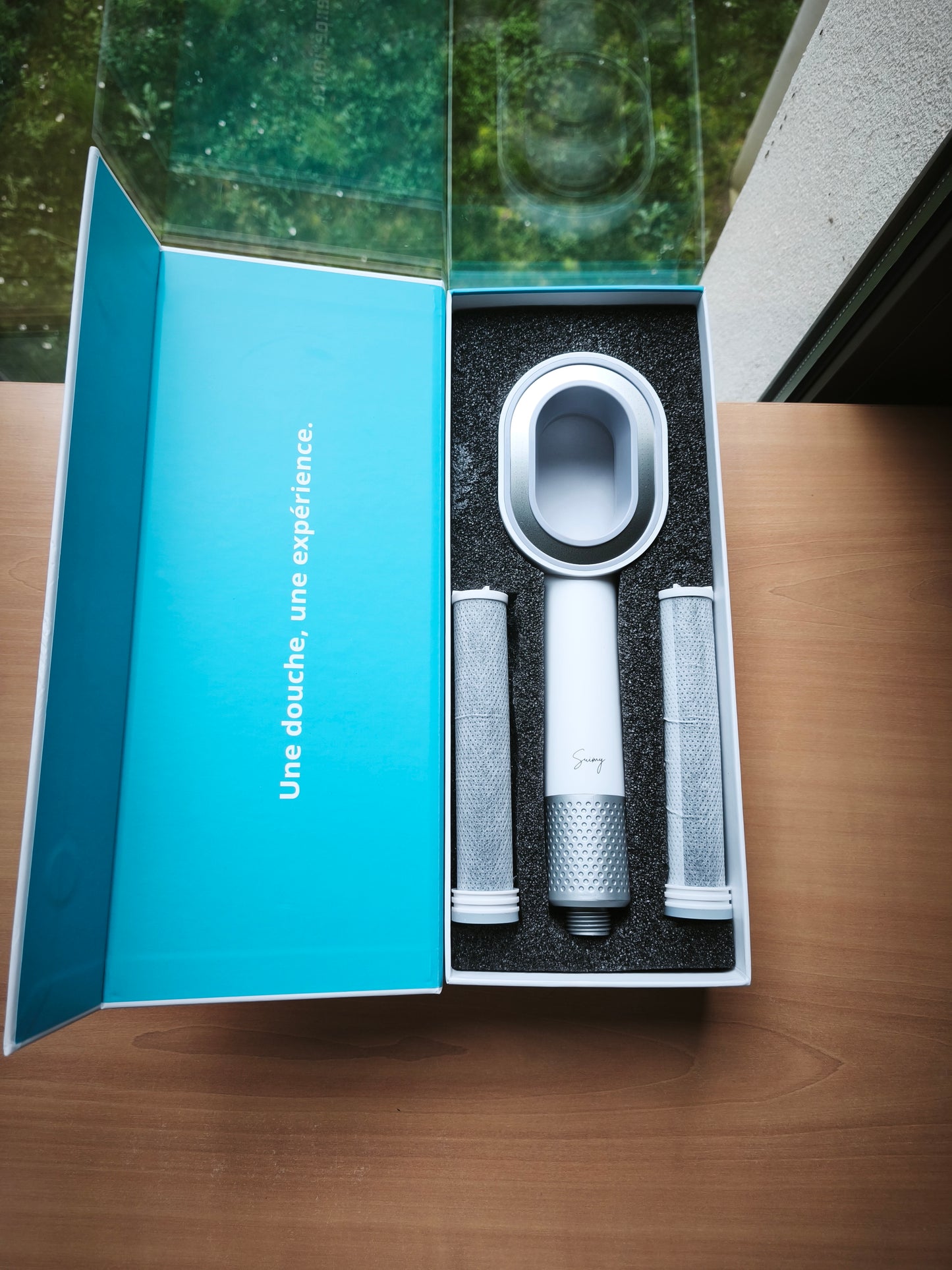 Pack INFINITY un pommeau filtrant Blanc + 3 filtres ACF triple actions