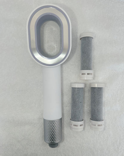 Pack pommeau de douche blanc avec 3 filtres anti-calcaire et anti-chlore – Pure Shower
