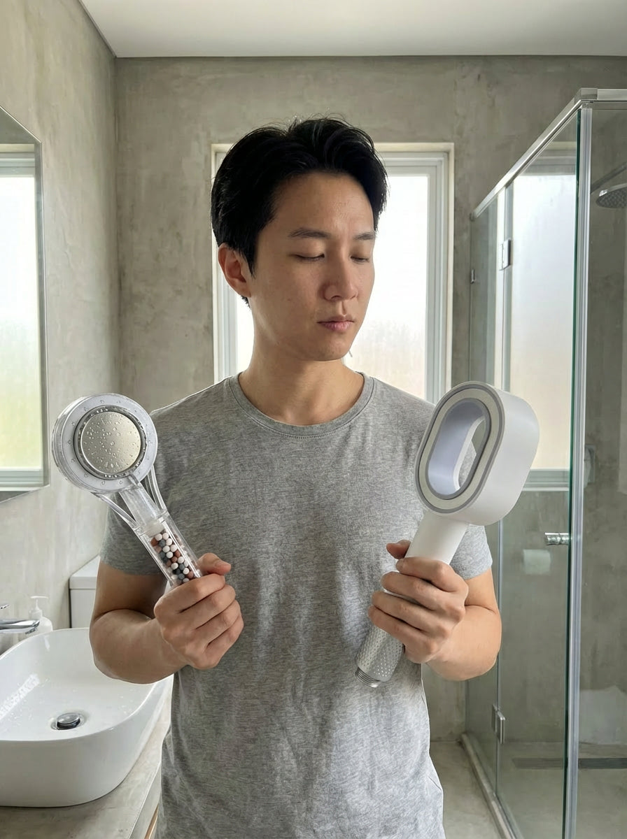 photo du blog informatif quel pommeau de douche filtrant choisir en 2026 pour purifier votre douche