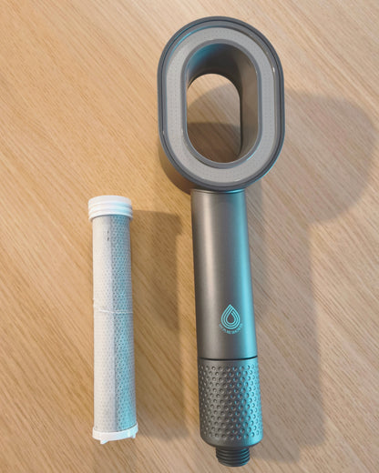 photo du pommeau de douche suimy gris avec filtre 