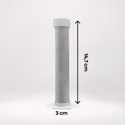 photo du filtre charbon ACF avec les dimensions en cm