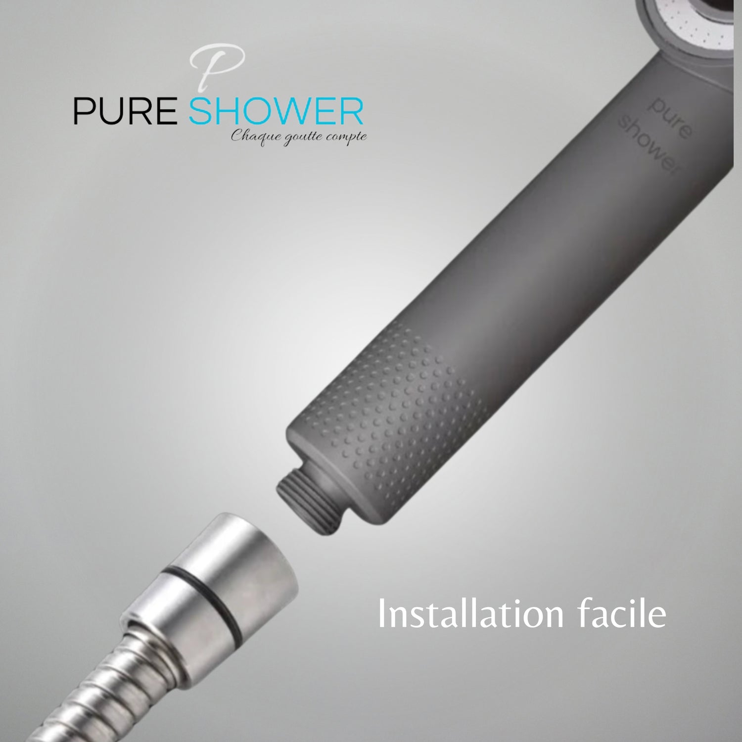 photo de l'installation facile du pommeau filtrant mypureshower