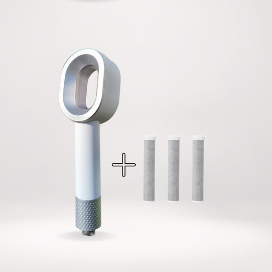 
Pack pommeau de douche blanc avec 3 filtres anti-calcaire et anti-chlore – Pure Shower
pommeau douchette blanc avec filtre acf économiseur d'eau 