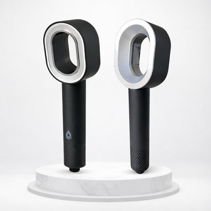 Photo du pommeau de douche filtrant suimy avec filtre acf et economiseur d'eau en noir, douchette filtrante 