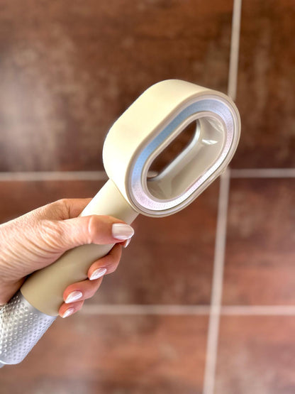 pommeau de douche haute pression couleir beige avec filtre acf filtrant le chlore et le calcaire